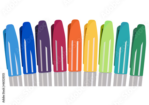 Vector format of different color markers in a row
