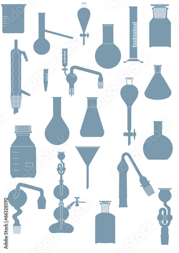 Vector format of laboratory glassware set