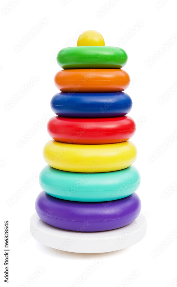 plastic pyramid for children with clipping path, vertical plastic pyramid for children with clipping path, vertical