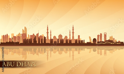Abu Dhabi city skyline silhouette background