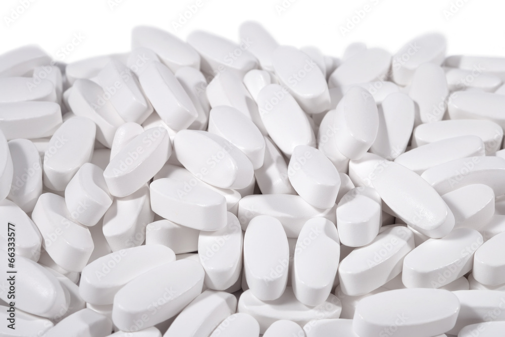 Heap of white pills