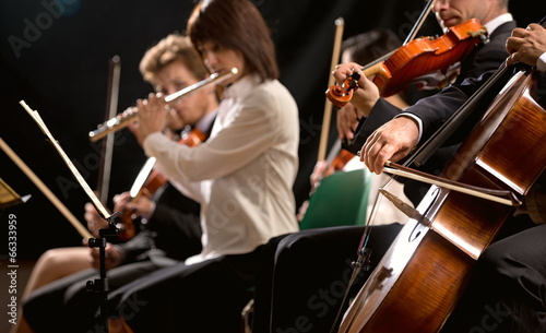 Classical music concert: symphony orchestra on stage