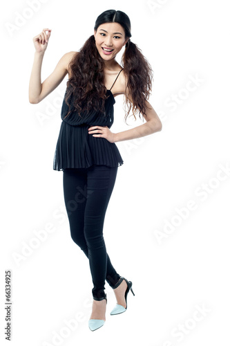 Full length portrait of a slim girl