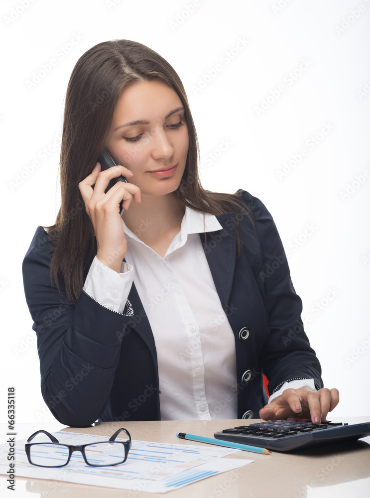 Businesswoman talking on the phone,operator Businesswoman talking on the phone,operator
