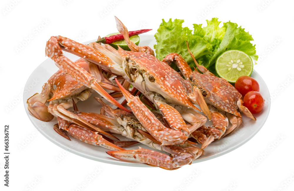 Boiled blue crab