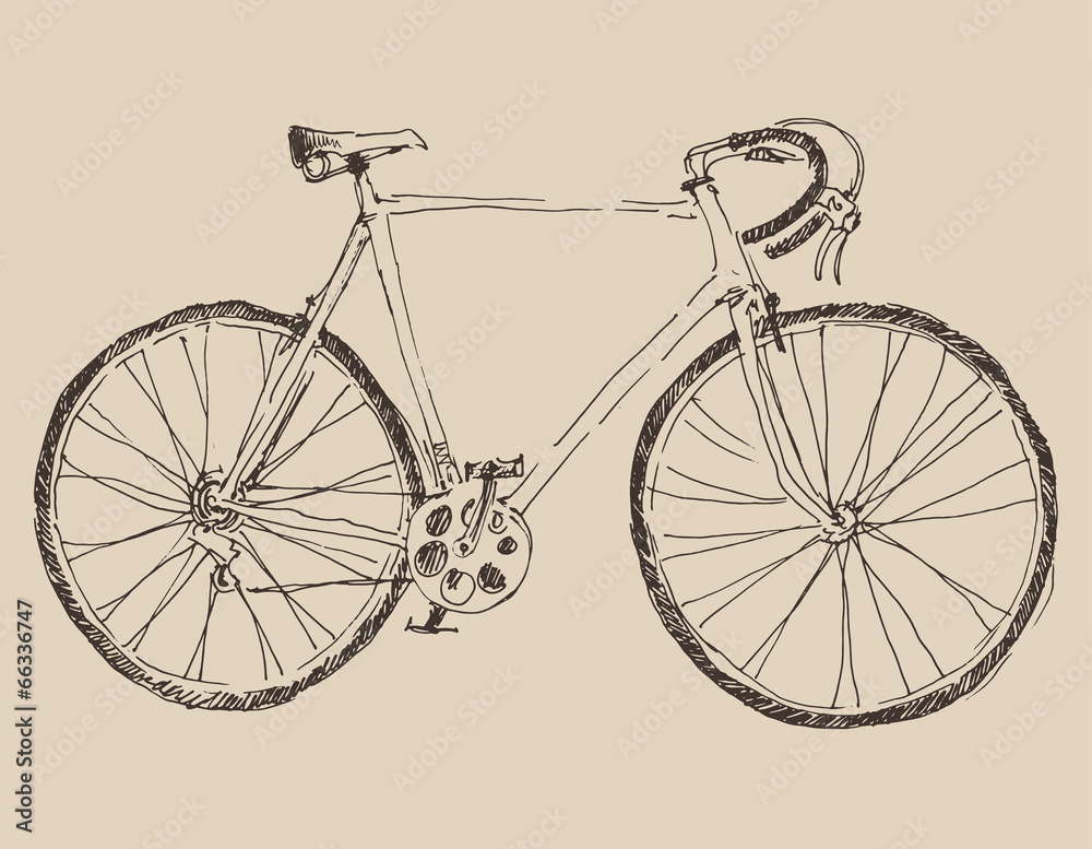 Fototapeta premium bicycle (racing bike) vintage illustration, engraved style