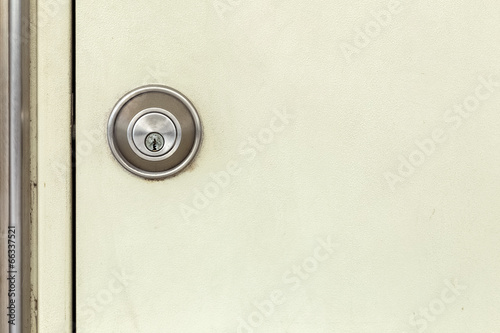 modern door locked cream white door