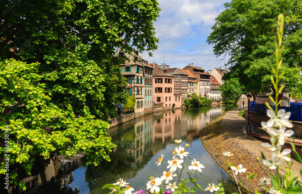 Beautiful old houses in  Strasbourg, France