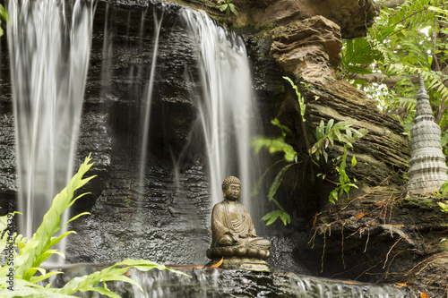 Fototapeta Buddha and waterfall