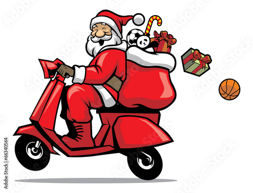 santa ride a scooter