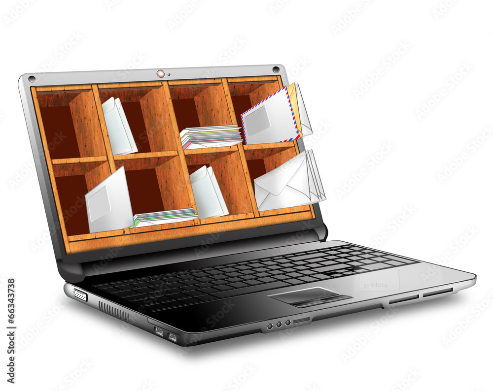 Notebook mit E-Mail, Postfach Stock-Illustration | Adobe Stock