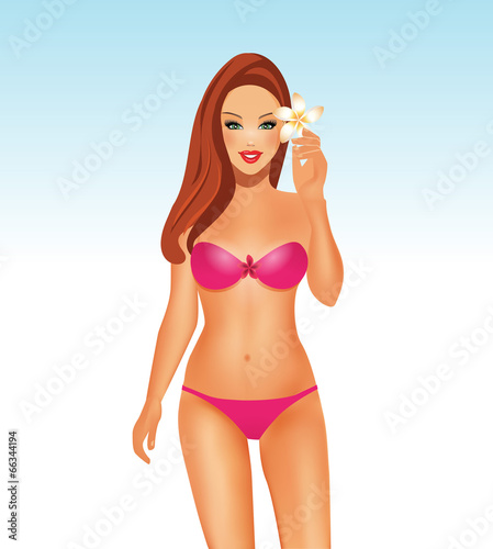 Beautiful girl wearing bikini