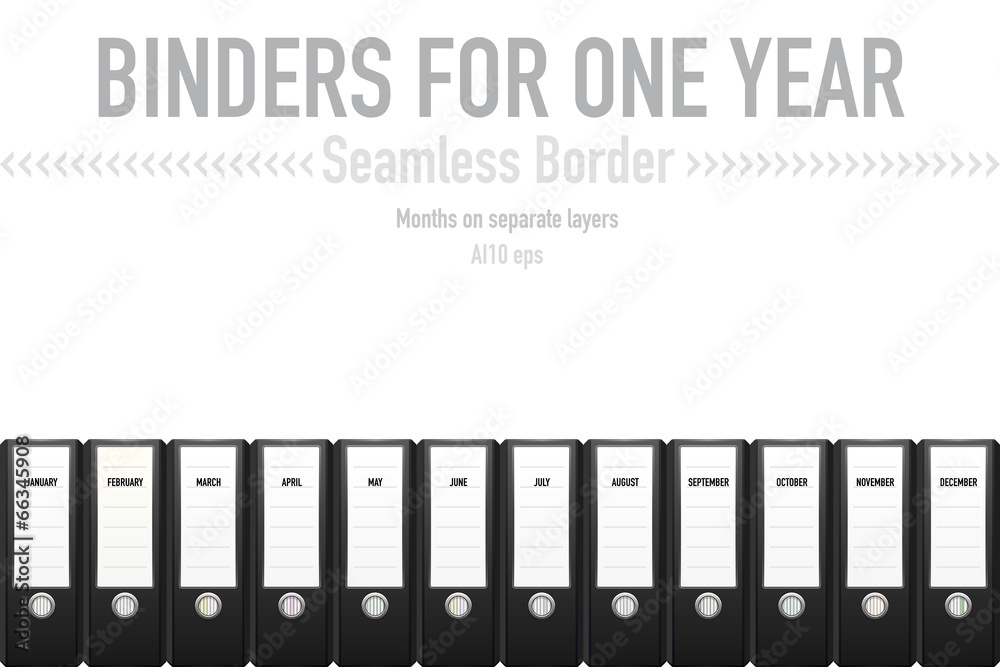 Binders for one year seamless vector border