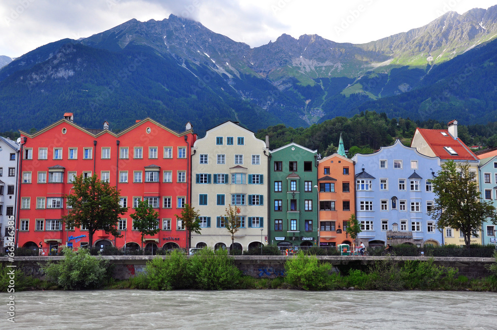 Colorful houses of Innsbruck, Austria