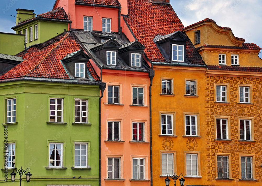Fototapeta premium Colorful houses of Warsaw