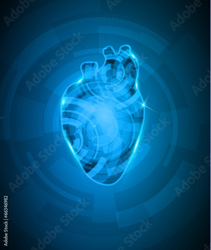 Abstact heart mechanism, beautiful deep blue color
