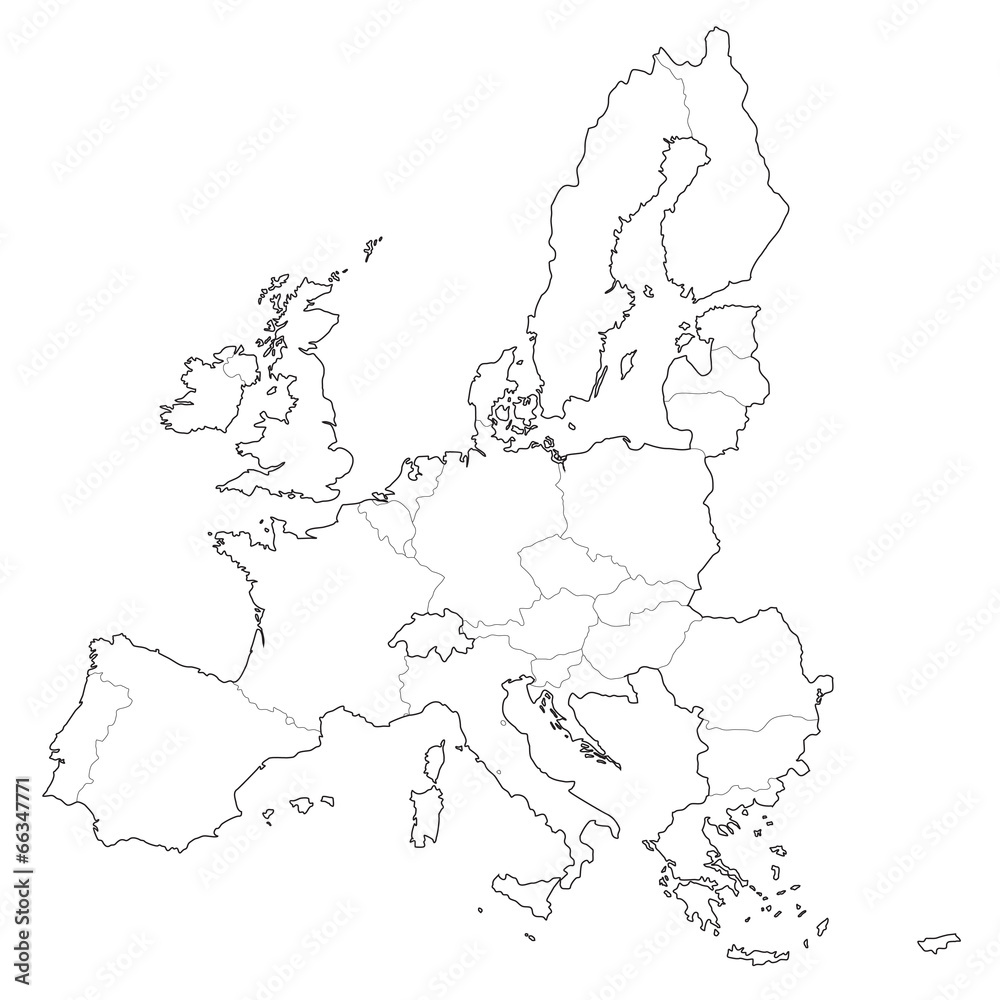 vector europe borders outline Stock Vector | Adobe Stock