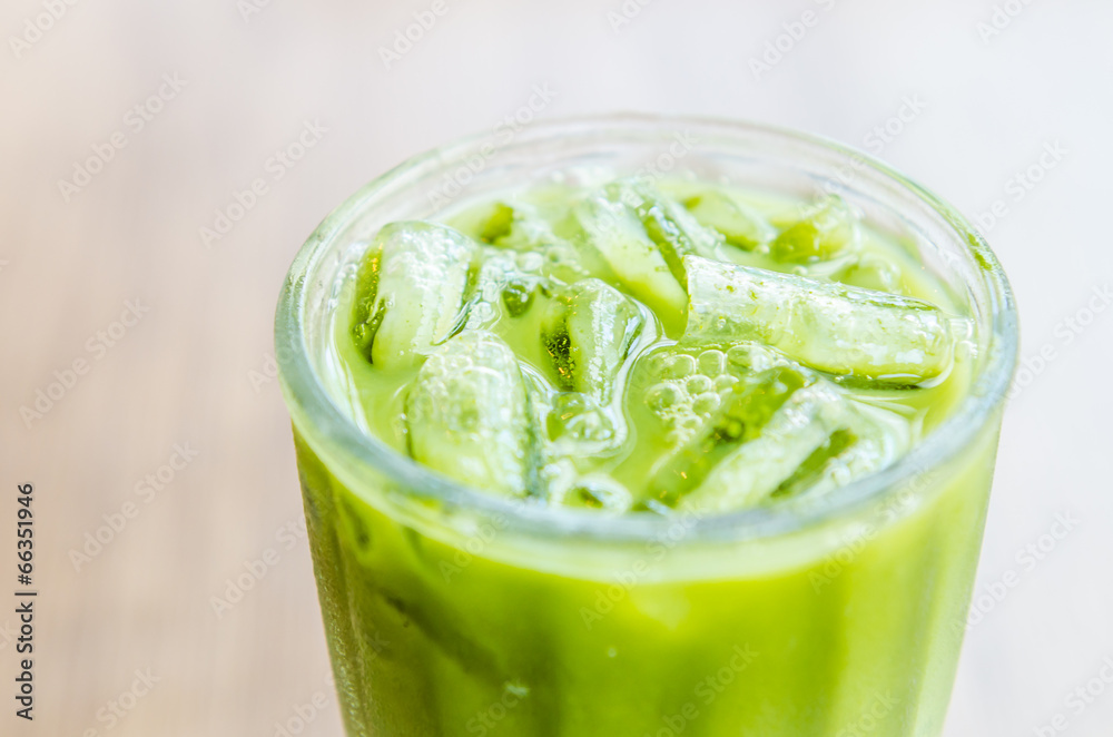 Iced green tea latte