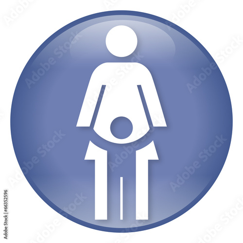 Blauer Button " Kinderbetreuung" – Vektor/freigestellt