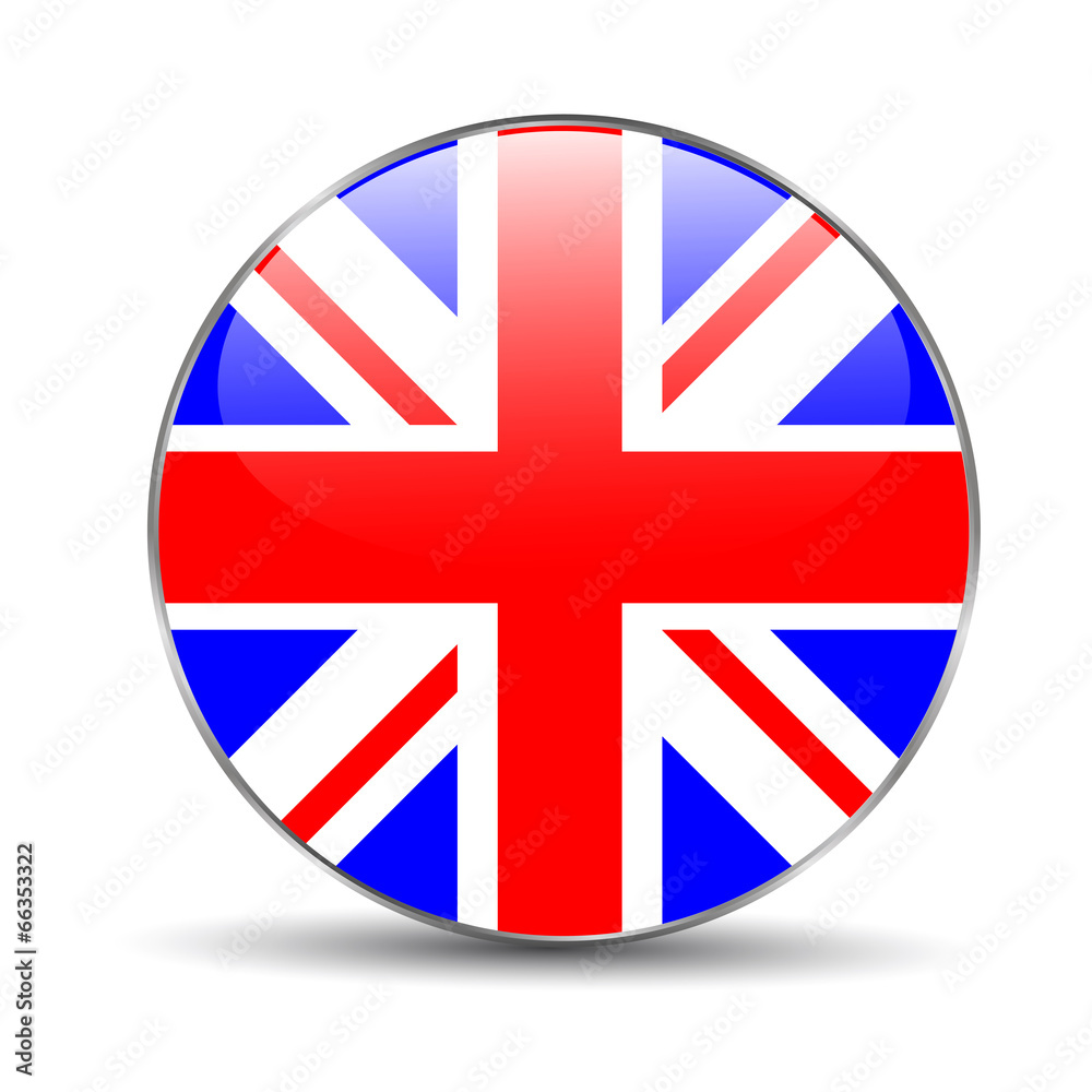 Obraz premium Great britain flag on button