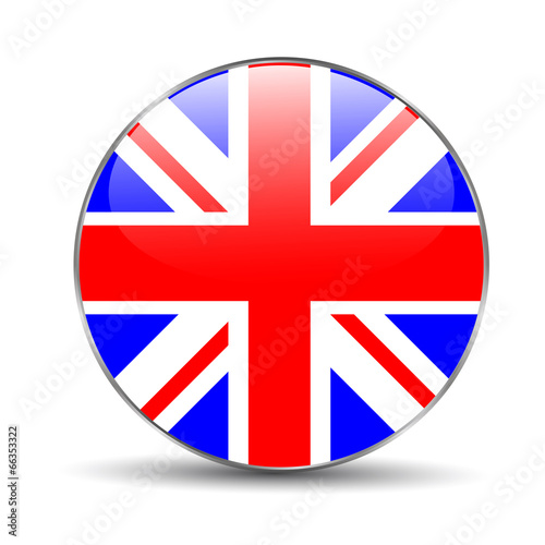 Great britain flag on button