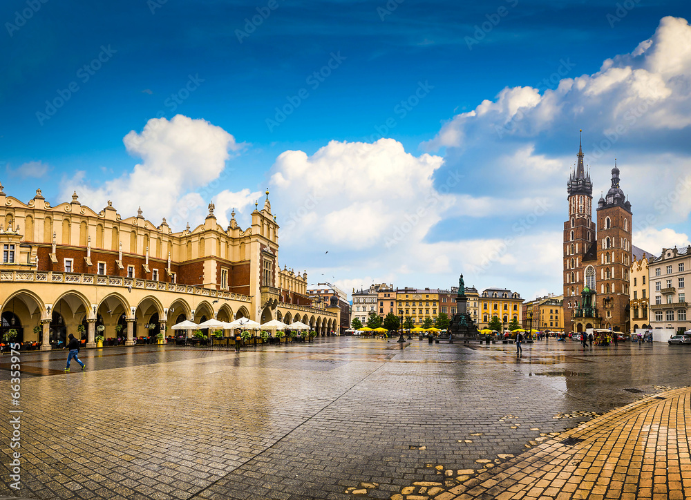 Naklejka premium Krakow - Poland's historic center, a city with ancient