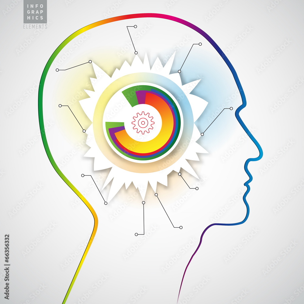 Symbol Head Project Examples Human head with diagram infographics - symbol Freedom and creati Stock ...