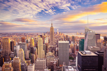 Fototapete Manhattan Midtown Manhattan im Abendlicht  © littleny