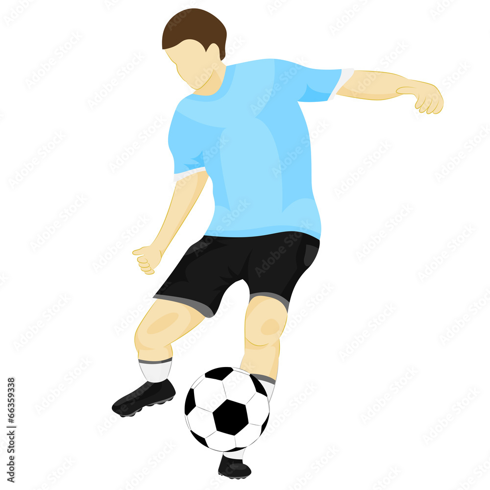 isolated blue dress footballer shooting vector