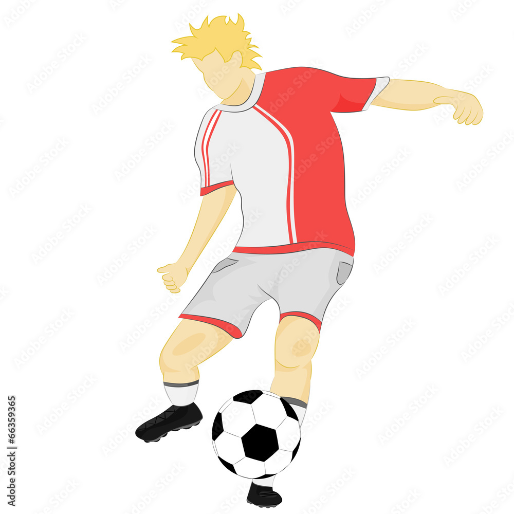 isolated red dress footballer shooting vector