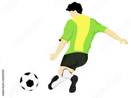 isolated brazil dress football player shooting vector