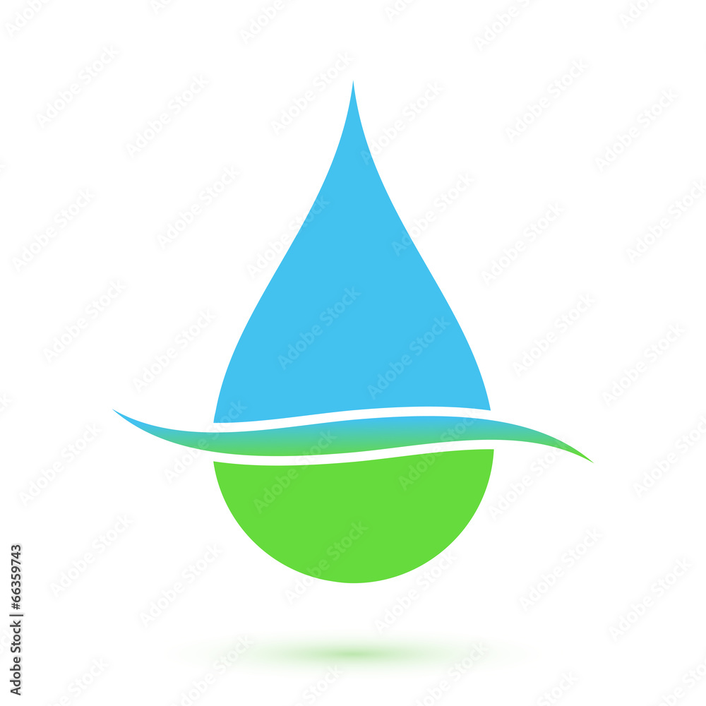 Blue and green drop symbol Blue and green drop symbol