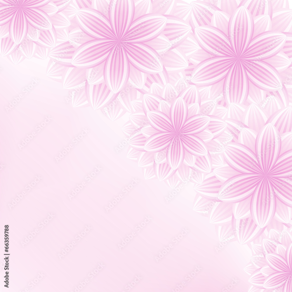 Beautiful lace floral pink background with flowers