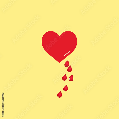 Vector heart and blood drop