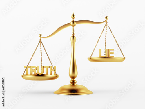 Truth and Lie Justice Scale Concept
