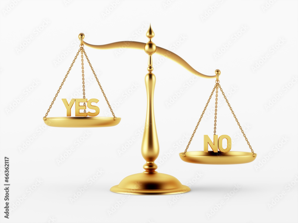 Yes and No Justice Scale Concept Yes and No Justice Scale Concept