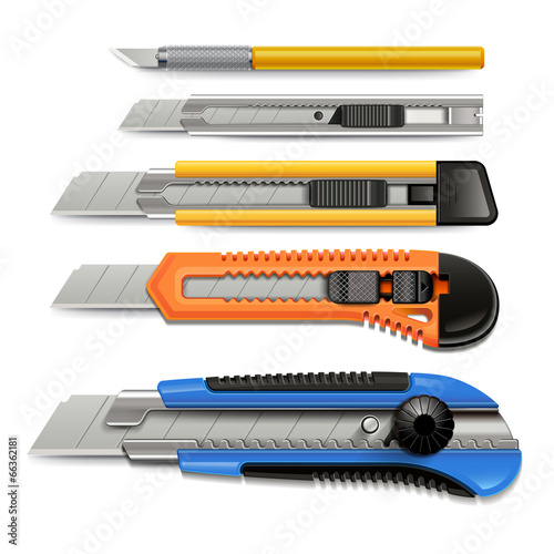 Cutter icons set. Vector illustration