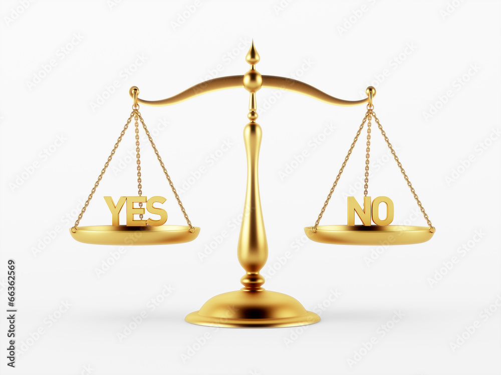 Yes and No Justice Scale Concept Yes and No Justice Scale Concept