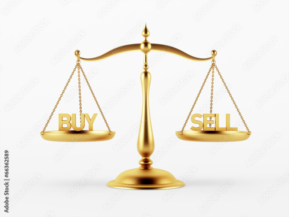 Buy and Sell Justice Scale Concept Buy and Sell Justice Scale Concept