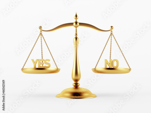 Yes and No Justice Scale Concept