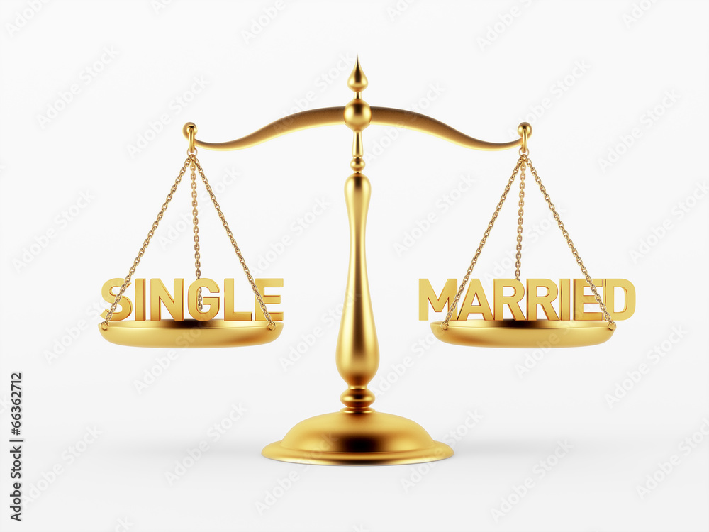 Single and Married Justice Scale Concept Single and Married Justice Scale Concept