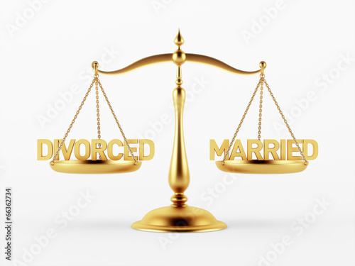 Divorced and Married Justice Scale Concept