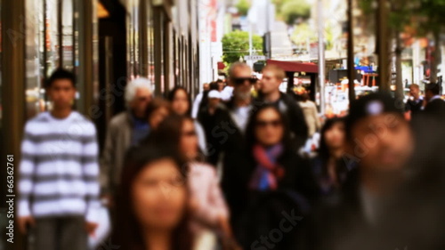 City Pedestrian Traffic Sequence Slow Motion