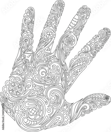 Palm with drawing (contour)