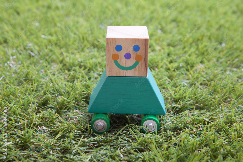 Fototapeta premium 芝生と車のイメージ