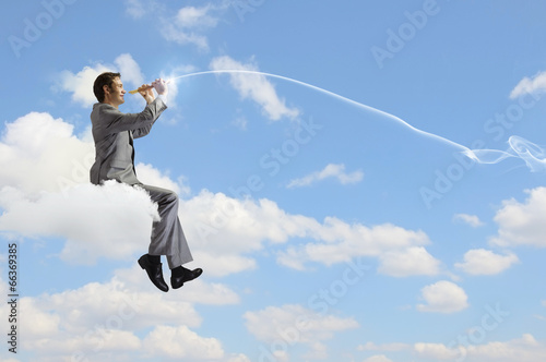 Wallpaper Mural Man playing flute Torontodigital.ca