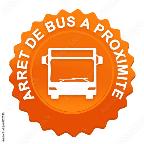 arrêt de bus à proximité sur bouton web denté orange