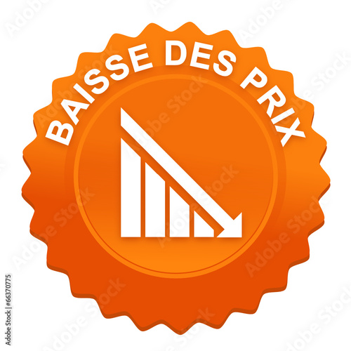 baisse des prix sur bouton web denté orange