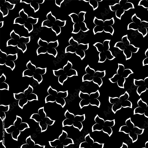 Seamless background with black silhouettes of butterflies