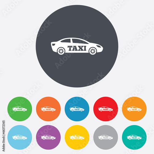 Taxi car sign icon. Sedan saloon symbol. © blankstock